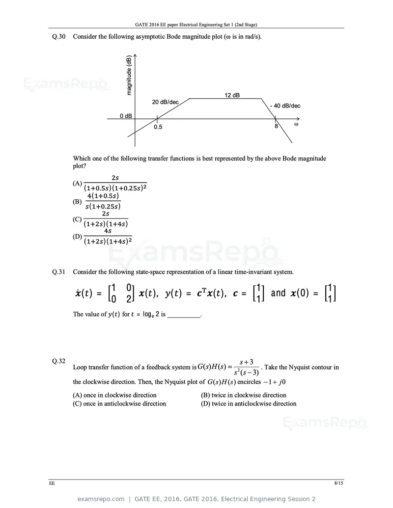 GATE EE 2016 question paper, GATE 2016, Electrical Engineering Session 2, page 11 of 37