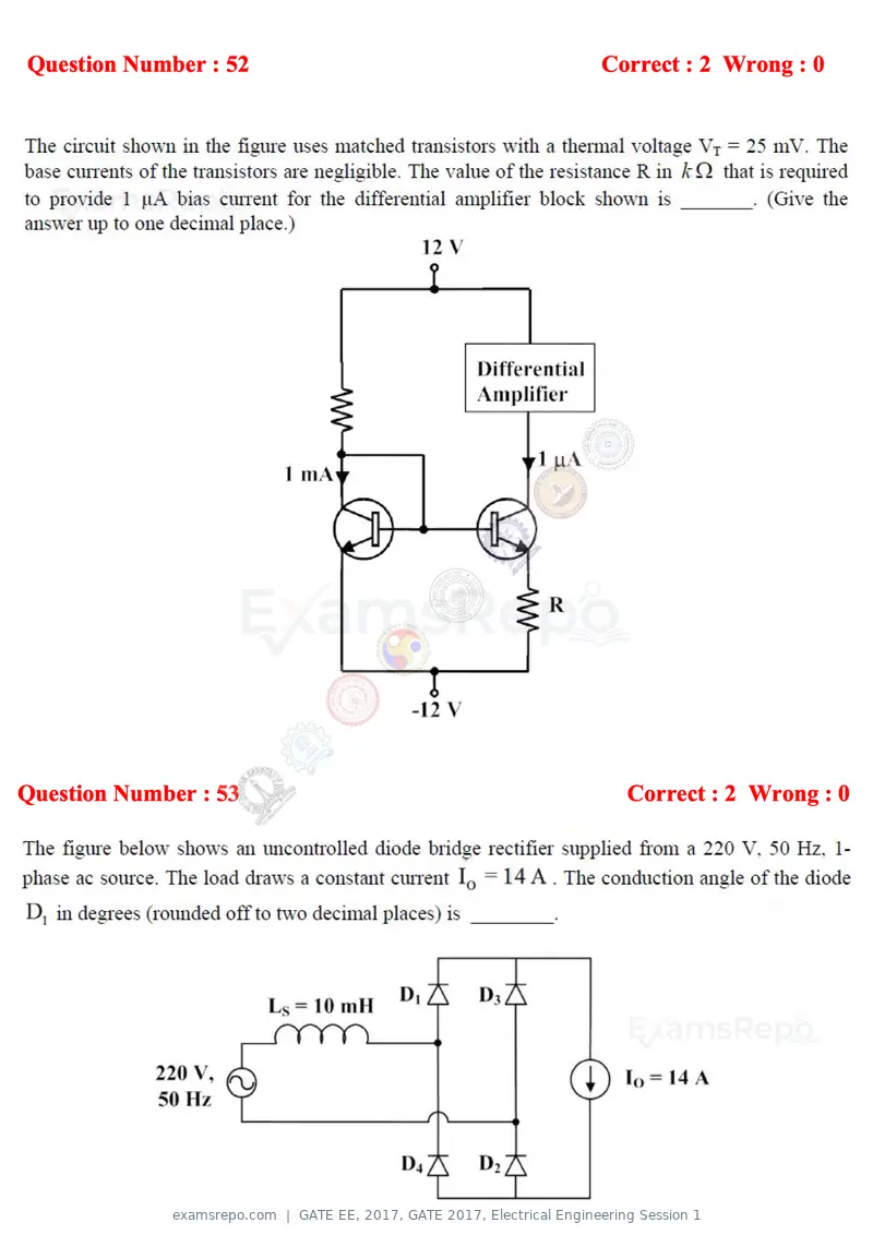 GATE EE 2017 question paper, GATE 2017, Electrical Engineering Session 1, page 21 of 27