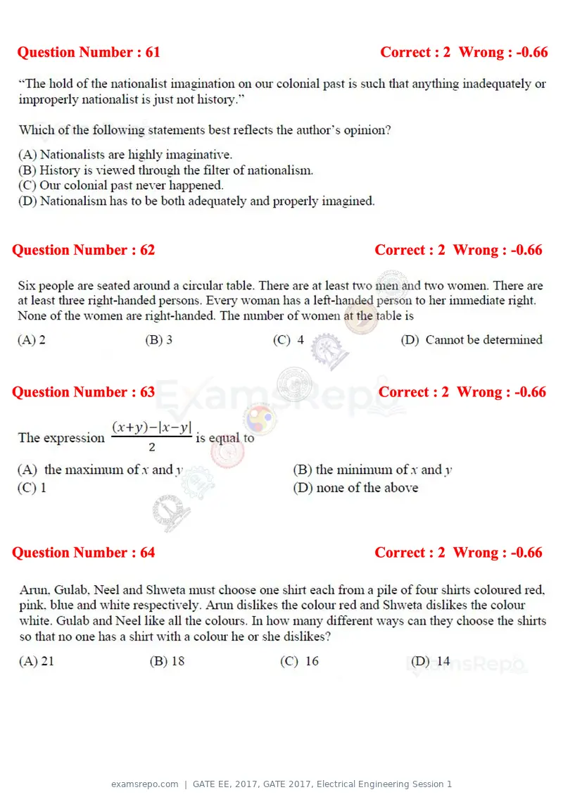 GATE EE 2017 question paper, GATE 2017, Electrical Engineering Session 1, page 24 of 27