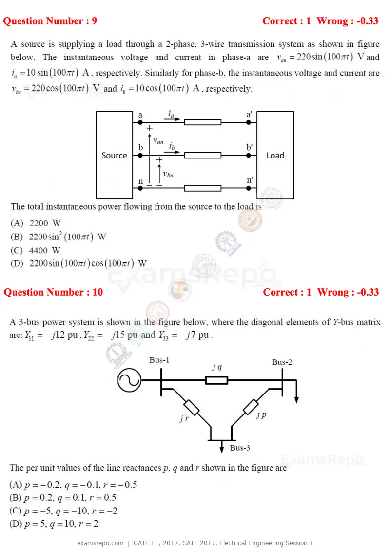 GATE EE 2017 question paper, GATE 2017, Electrical Engineering Session 1, page 4 of 27