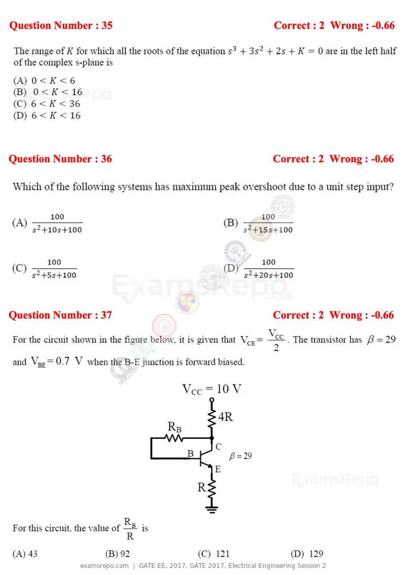 GATE EE 2017 question paper, GATE 2017, Electrical Engineering Session 2, page 14 of 26