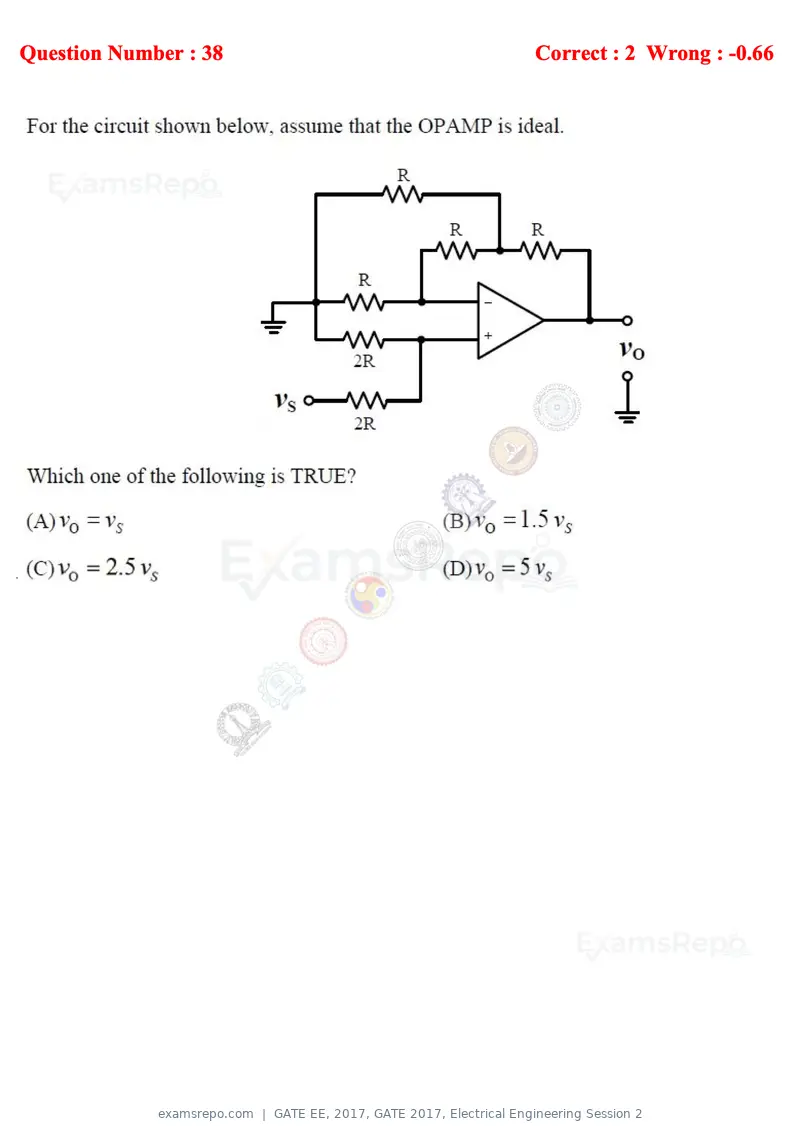 GATE EE 2017 question paper, GATE 2017, Electrical Engineering Session 2, page 15 of 26