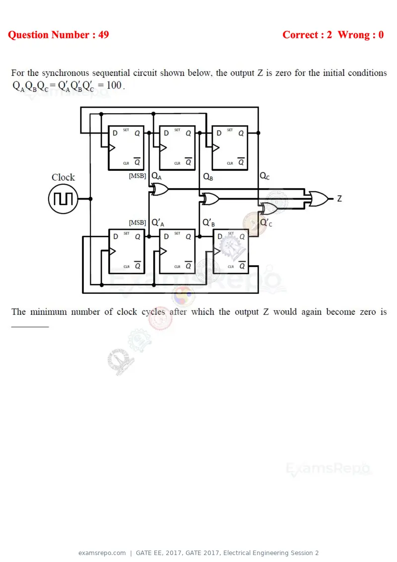GATE EE 2017 question paper, GATE 2017, Electrical Engineering Session 2, page 19 of 26