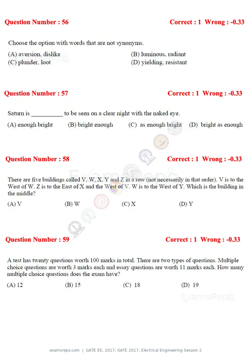 GATE EE 2017 question paper, GATE 2017, Electrical Engineering Session 2, page 22 of 26