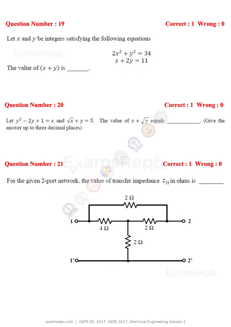 GATE EE 2017 question paper, GATE 2017, Electrical Engineering Session 2, page 8 of 26