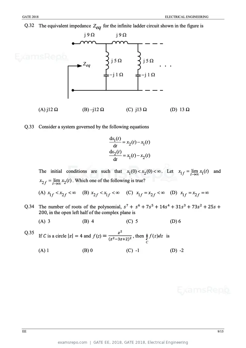GATE EE 2018 question paper, GATE 2018, Electrical Engineering, page 11 of 20