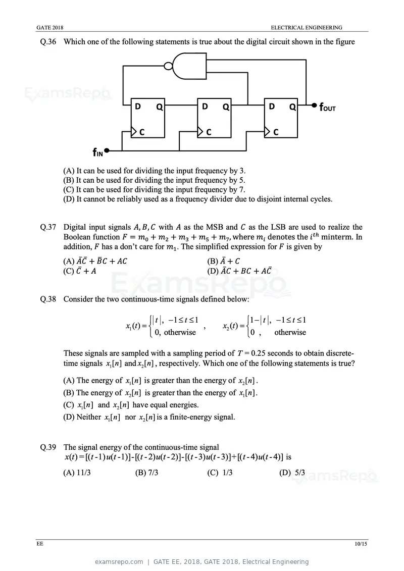 GATE EE 2018 question paper, GATE 2018, Electrical Engineering, page 12 of 20