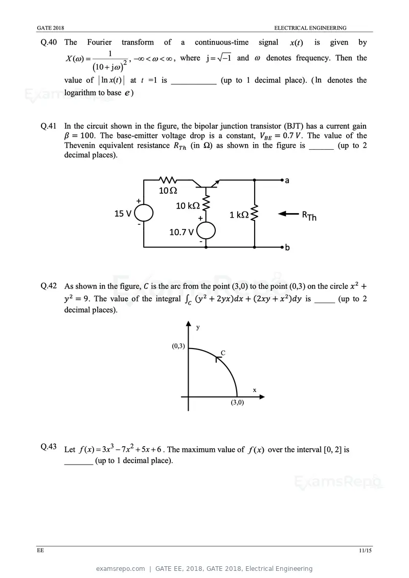 GATE EE 2018 question paper, GATE 2018, Electrical Engineering, page 13 of 20