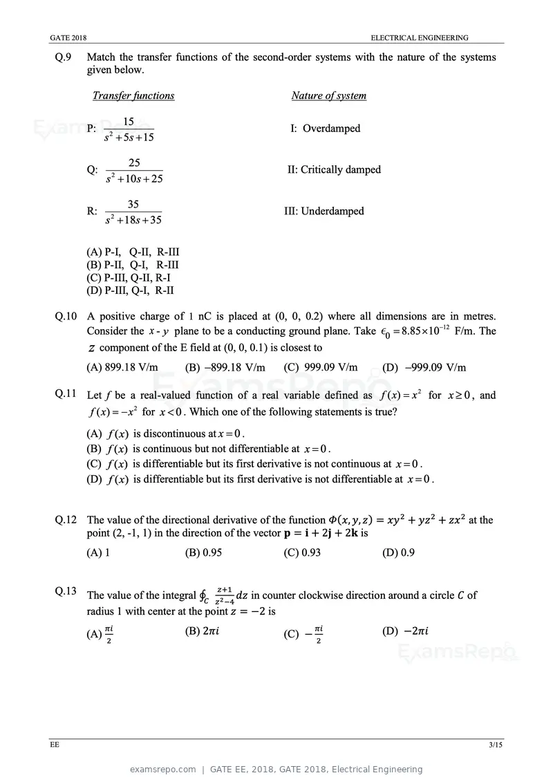 GATE EE 2018 question paper, GATE 2018, Electrical Engineering, page 5 of 20