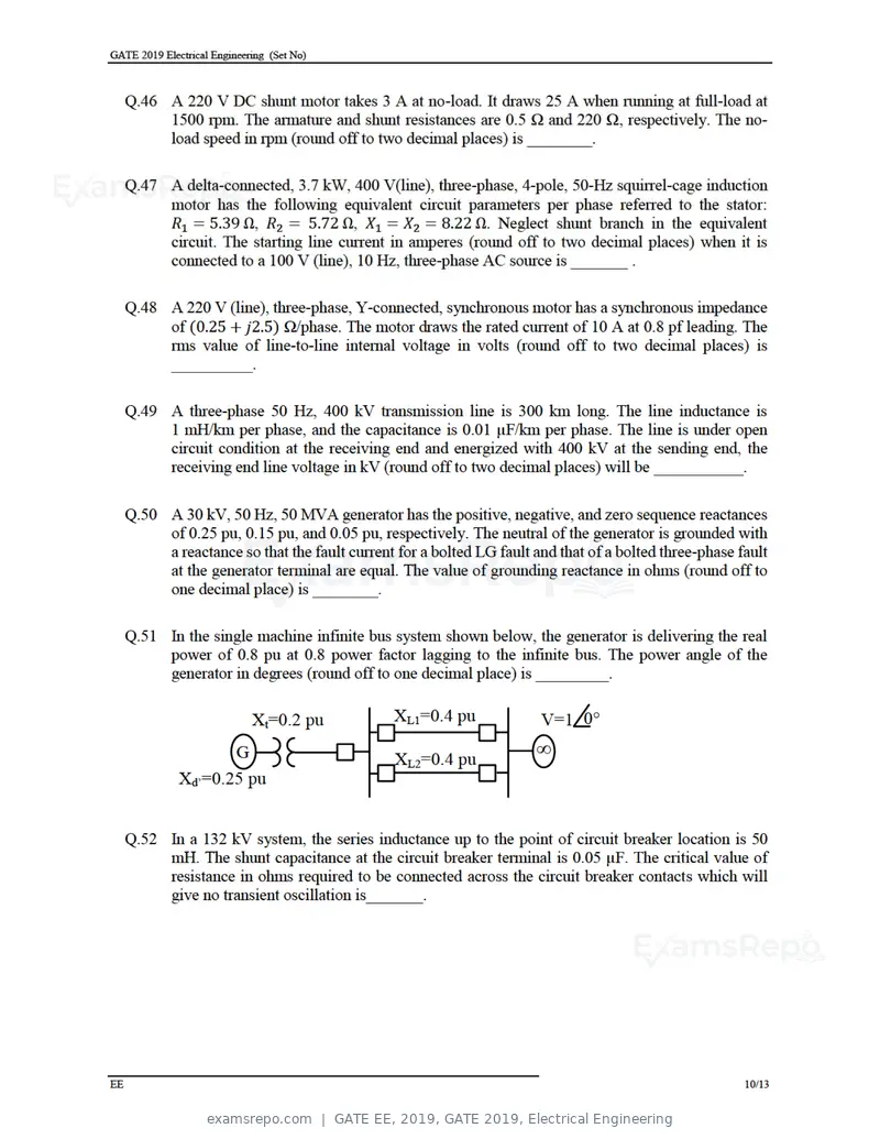 GATE EE 2019 question paper, GATE 2019, Electrical Engineering, page 12 of 16