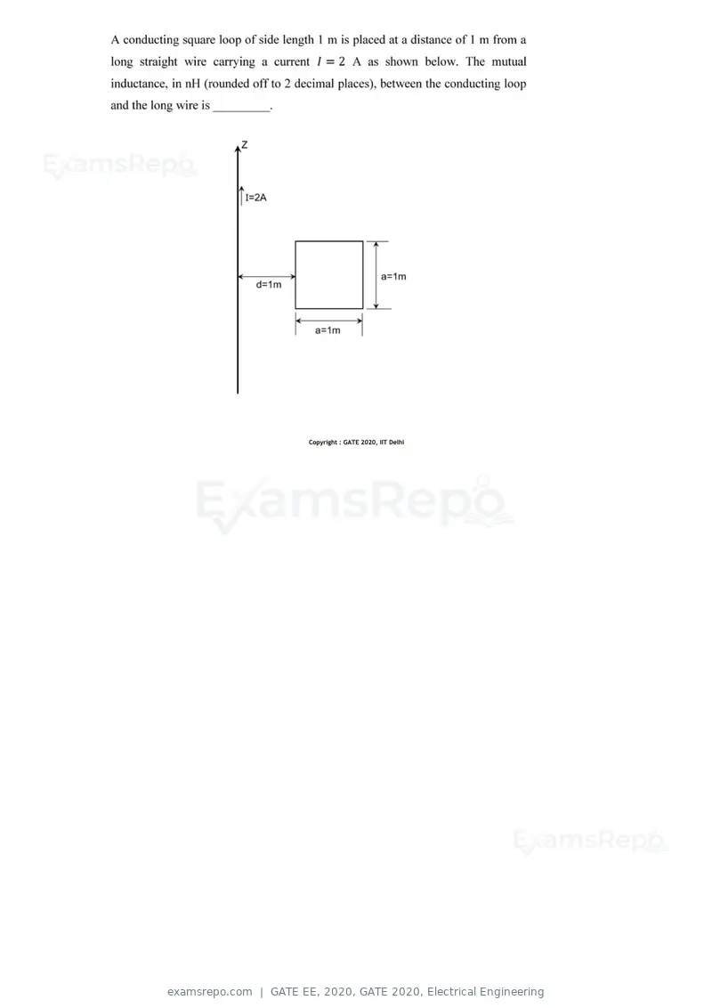 GATE EE 2020 question paper, GATE 2020, Electrical Engineering, page 18 of 20