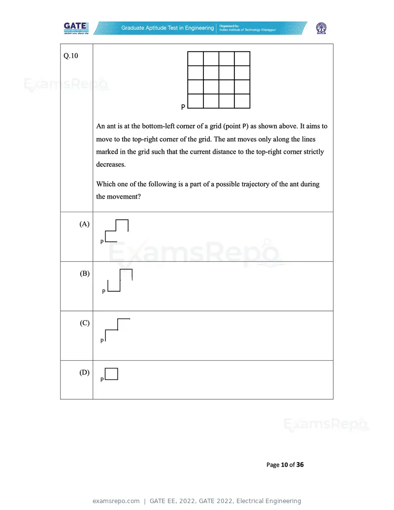 GATE EE 2022 question paper, GATE 2022, Electrical Engineering, page 10 of 38