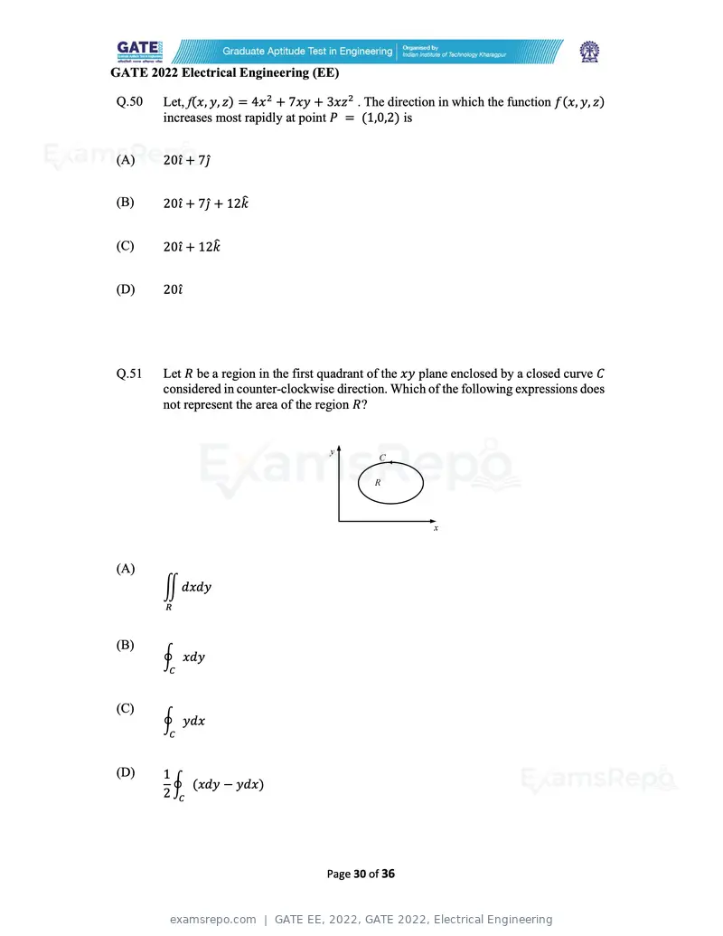 GATE EE 2022 question paper, GATE 2022, Electrical Engineering, page 30 of 38