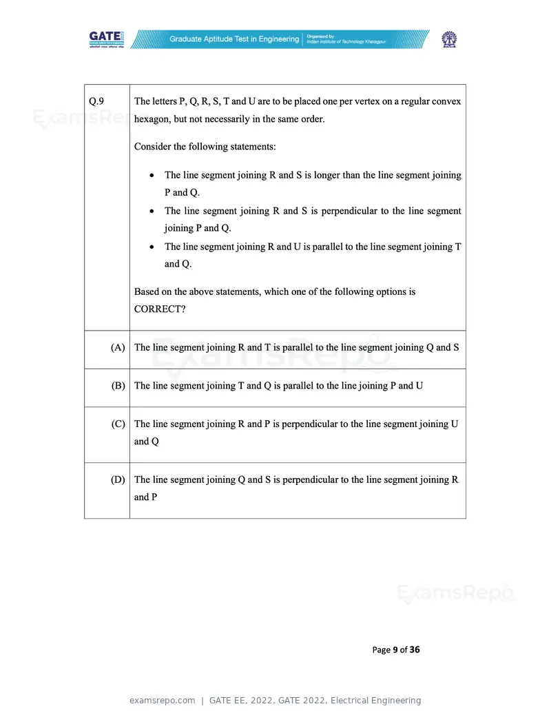 GATE EE 2022 question paper, GATE 2022, Electrical Engineering, page 9 of 38