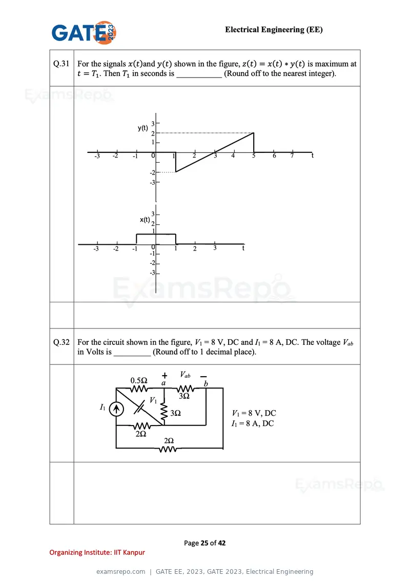 GATE EE 2023 question paper, GATE 2023, Electrical Engineering, page 25 of 42