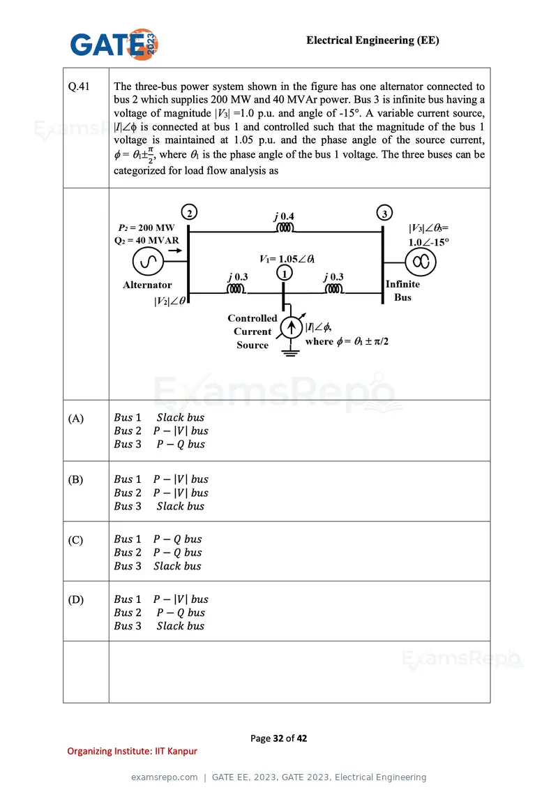 GATE EE 2023 question paper, GATE 2023, Electrical Engineering, page 32 of 42