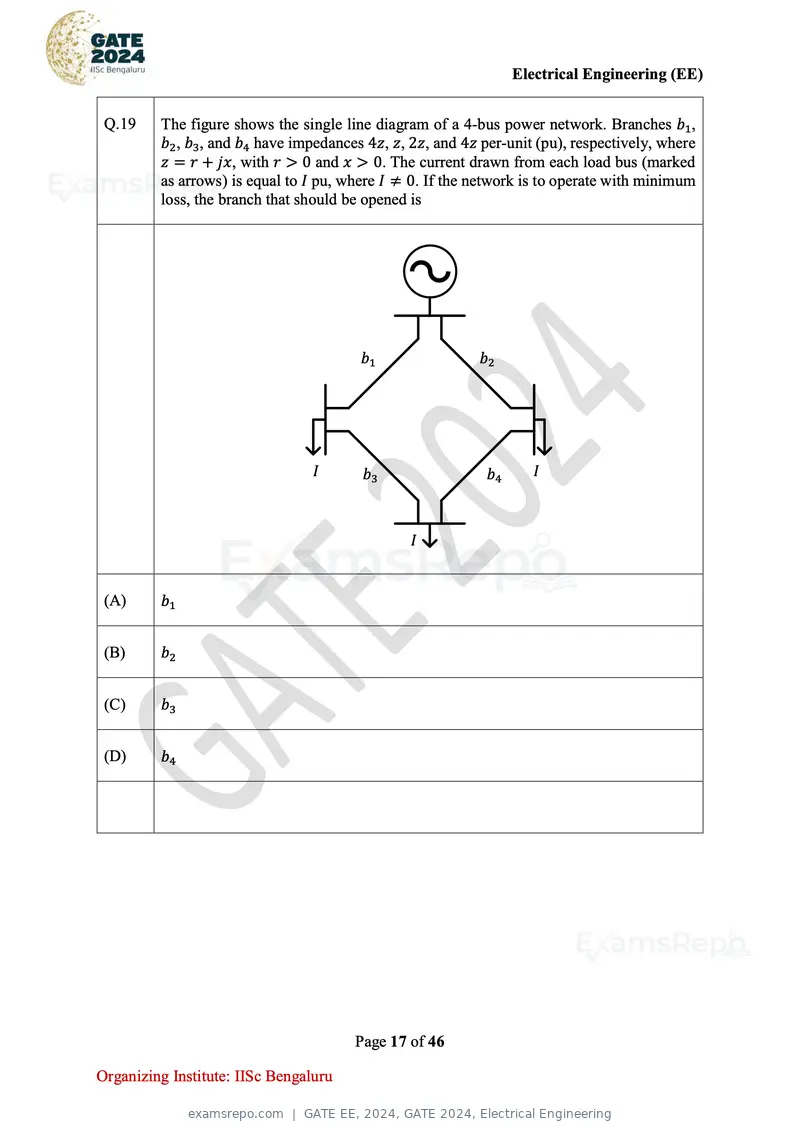 GATE EE 2024 question paper, GATE 2024, Electrical Engineering, page 17 of 46