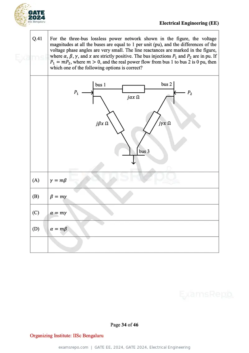 GATE EE 2024 question paper, GATE 2024, Electrical Engineering, page 34 of 46
