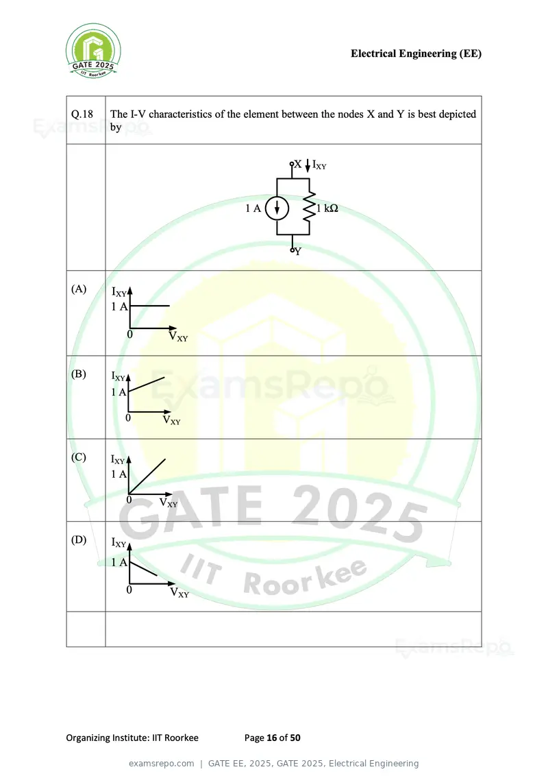 GATE EE 2025 question paper, GATE 2025, Electrical Engineering, page 16 of 50