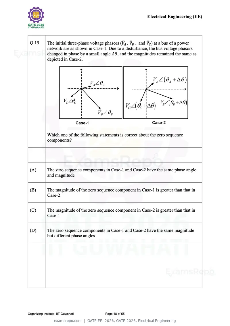 GATE EE 2026 question paper, GATE 2026, Electrical Engineering, page 18 of 55