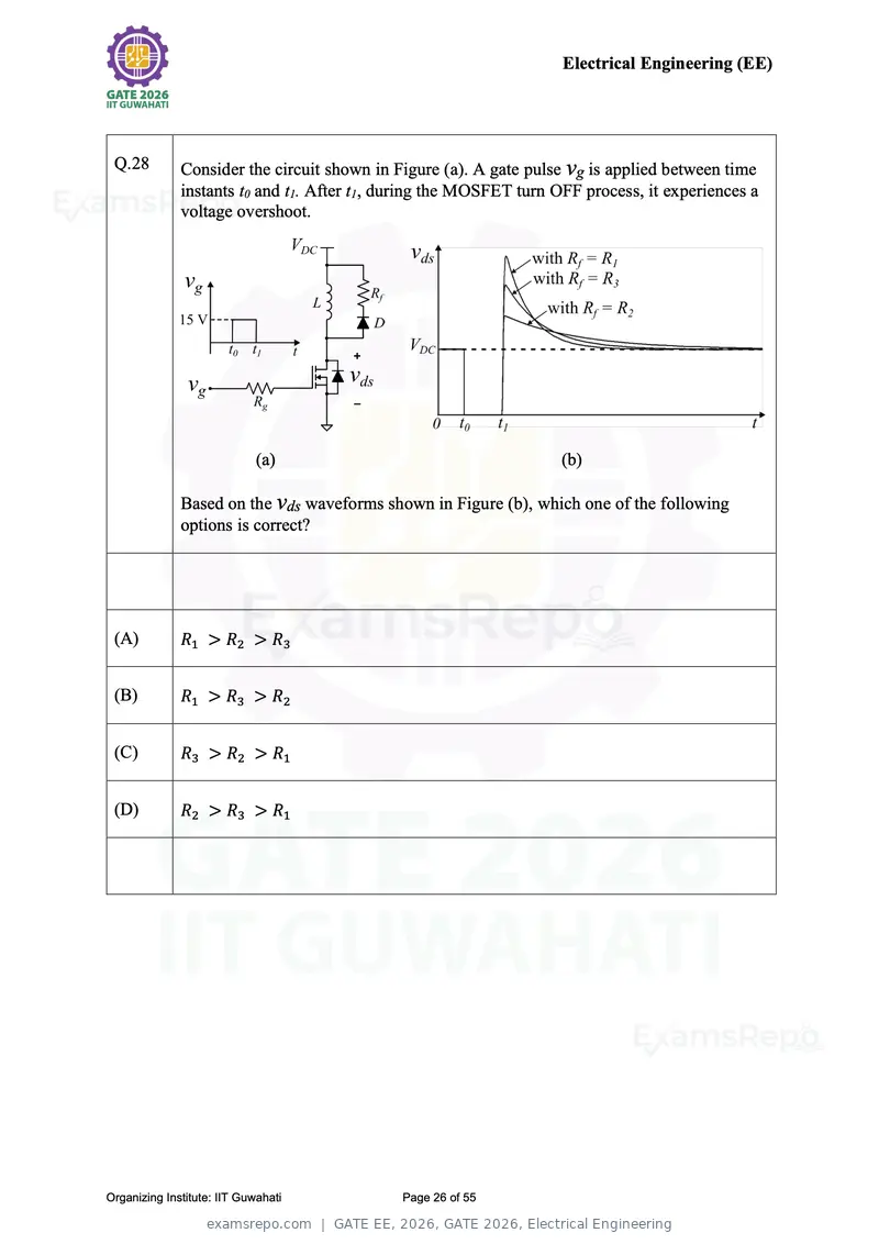 GATE EE 2026 question paper, GATE 2026, Electrical Engineering, page 26 of 55