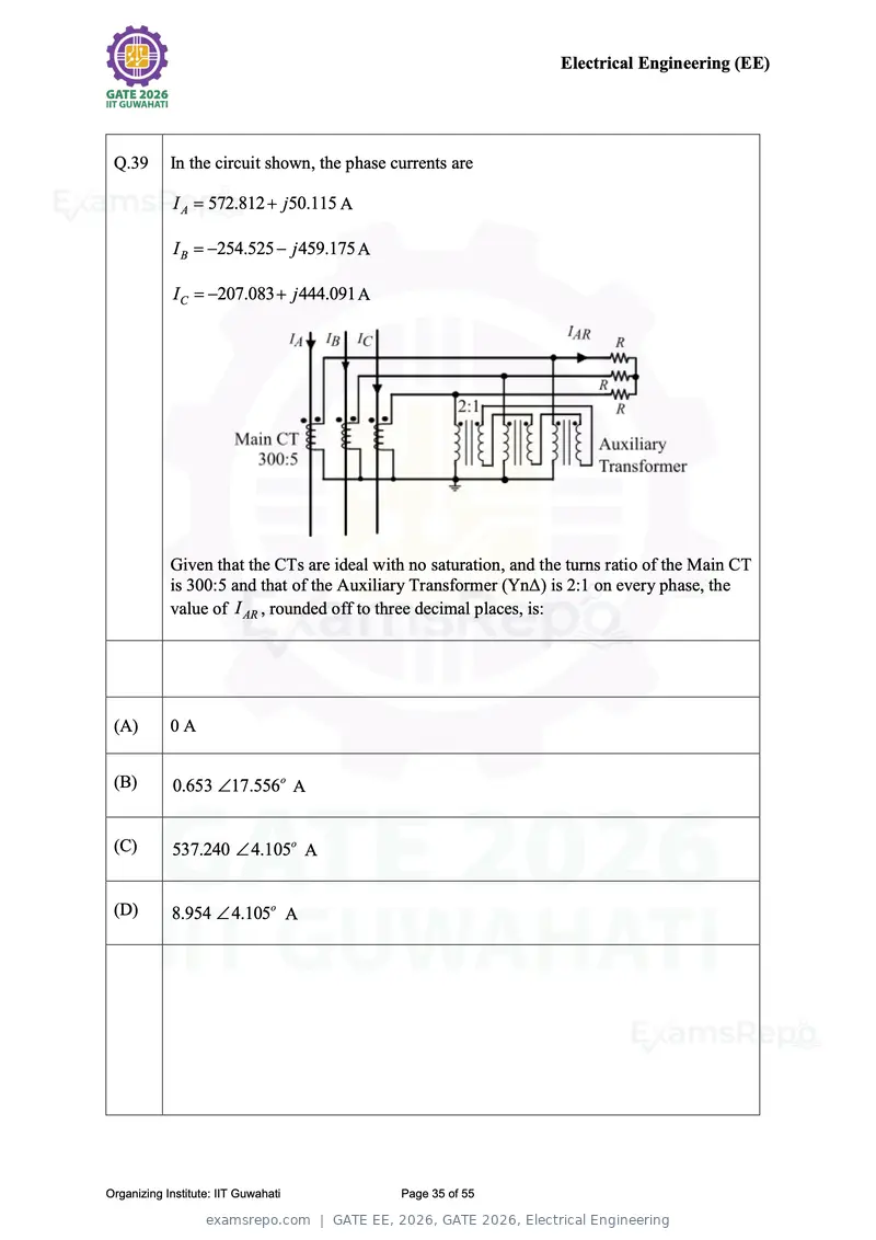 GATE EE 2026 question paper, GATE 2026, Electrical Engineering, page 35 of 55