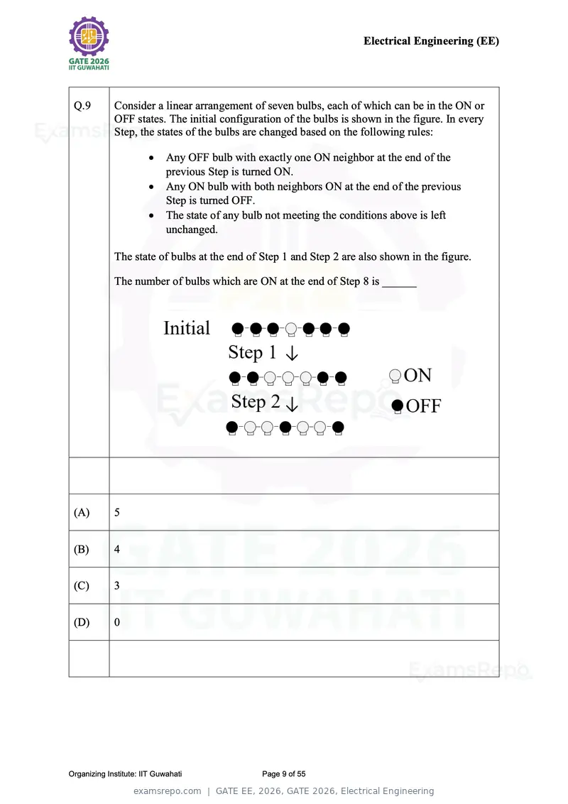 GATE EE 2026 question paper, GATE 2026, Electrical Engineering, page 9 of 55