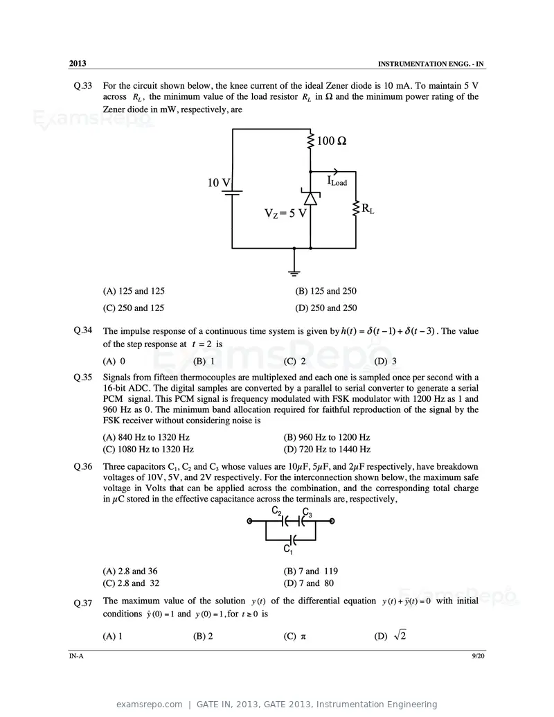 GATE IN 2013 question paper, GATE 2013, Instrumentation Engineering, page 10 of 68