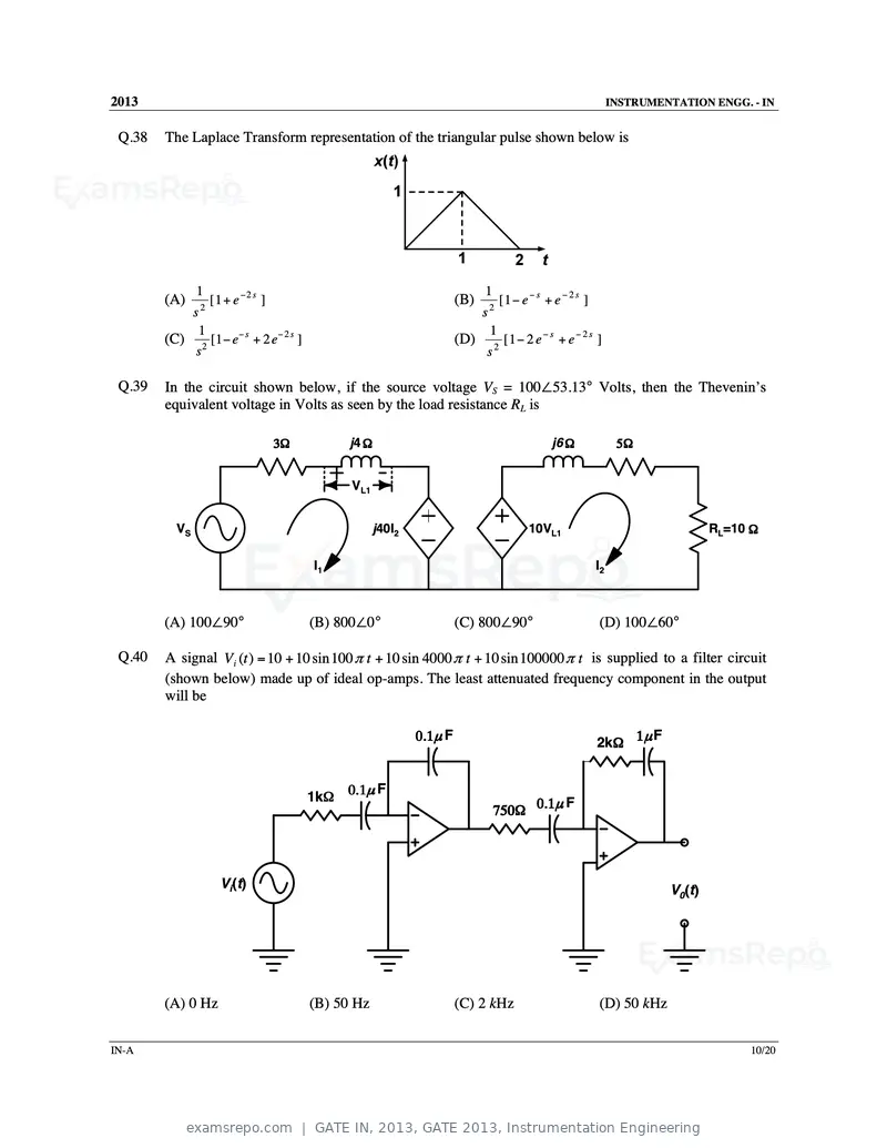 GATE IN 2013 question paper, GATE 2013, Instrumentation Engineering, page 11 of 68