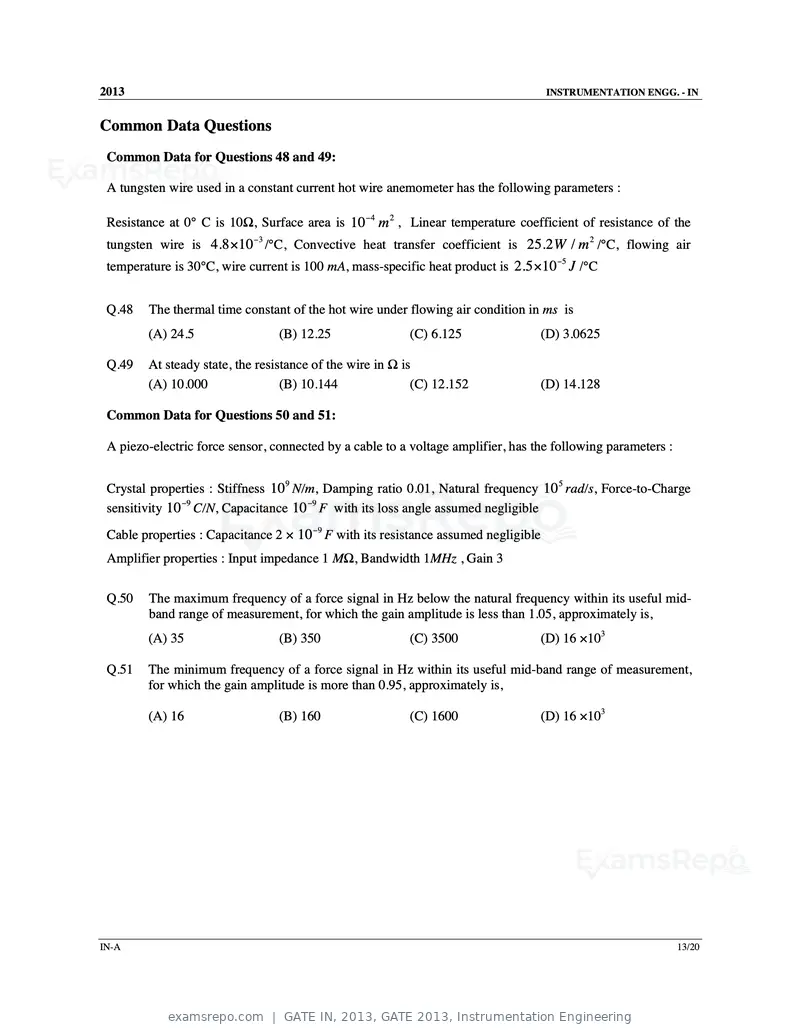 GATE IN 2013 question paper, GATE 2013, Instrumentation Engineering, page 14 of 68