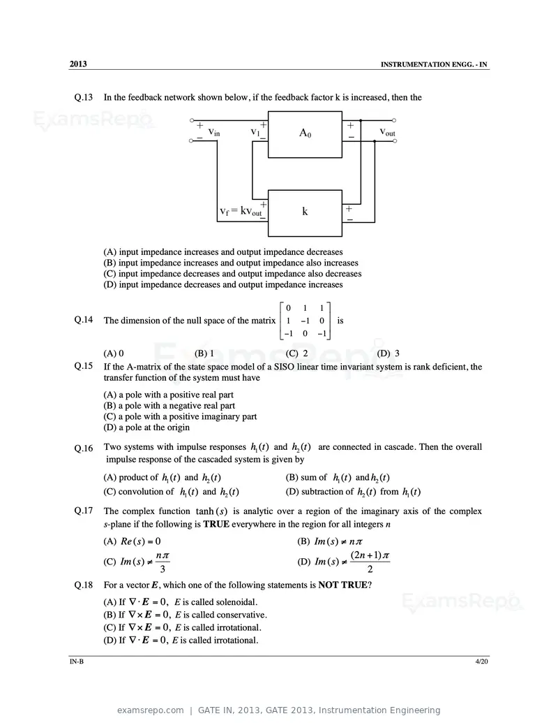GATE IN 2013 question paper, GATE 2013, Instrumentation Engineering, page 22 of 68