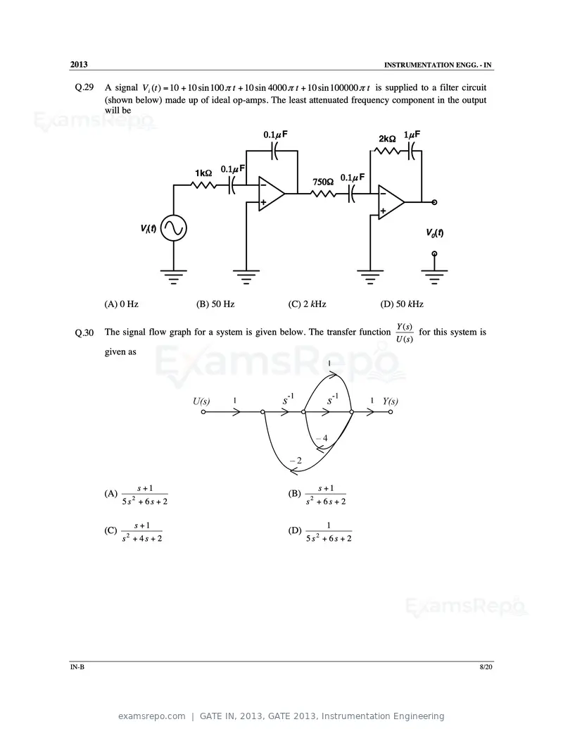 GATE IN 2013 question paper, GATE 2013, Instrumentation Engineering, page 26 of 68