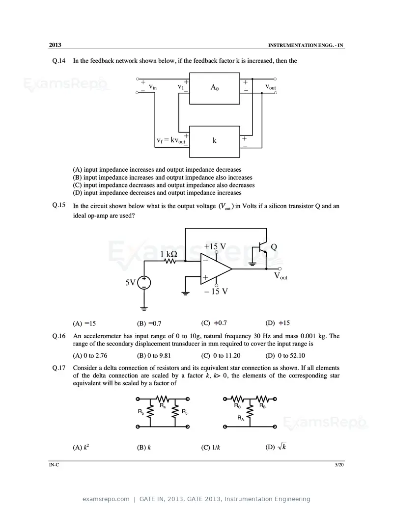 GATE IN 2013 question paper, GATE 2013, Instrumentation Engineering, page 40 of 68