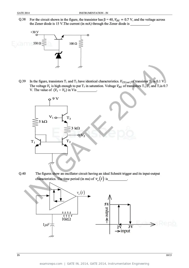 GATE IN 2014 question paper, GATE 2014, Instrumentation Engineering, page 16 of 22