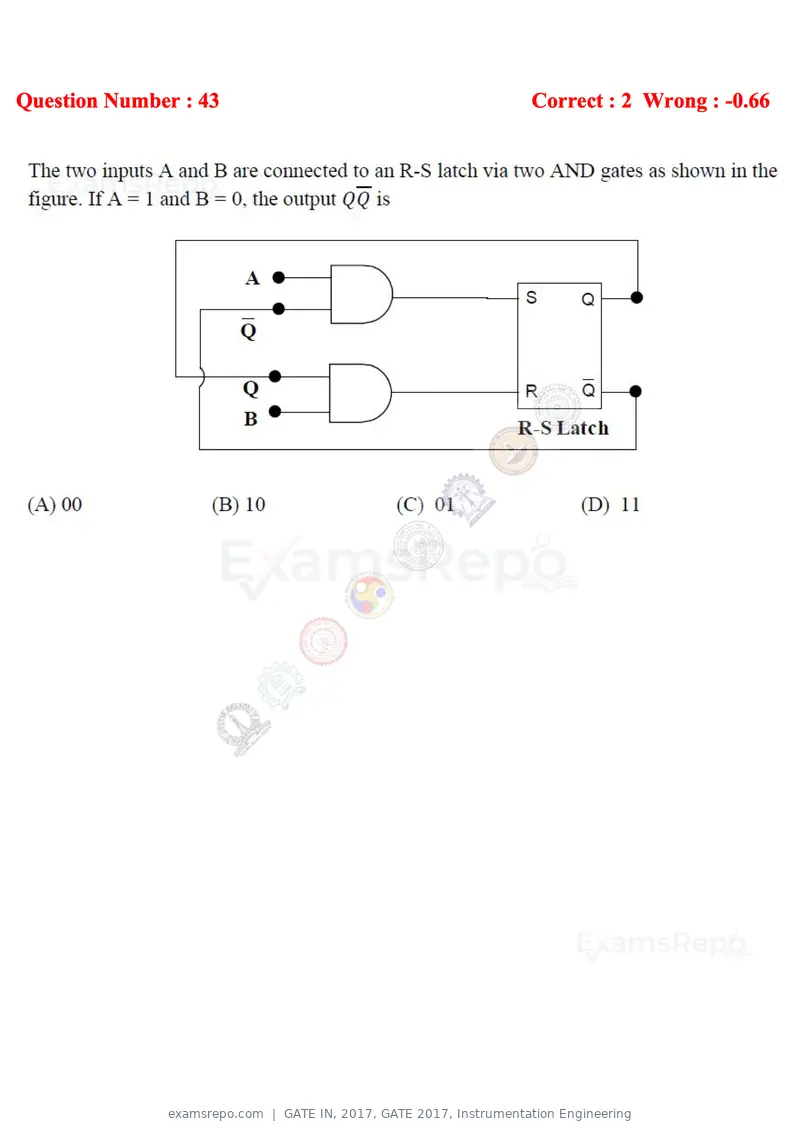 GATE IN 2017 question paper, GATE 2017, Instrumentation Engineering, page 17 of 28