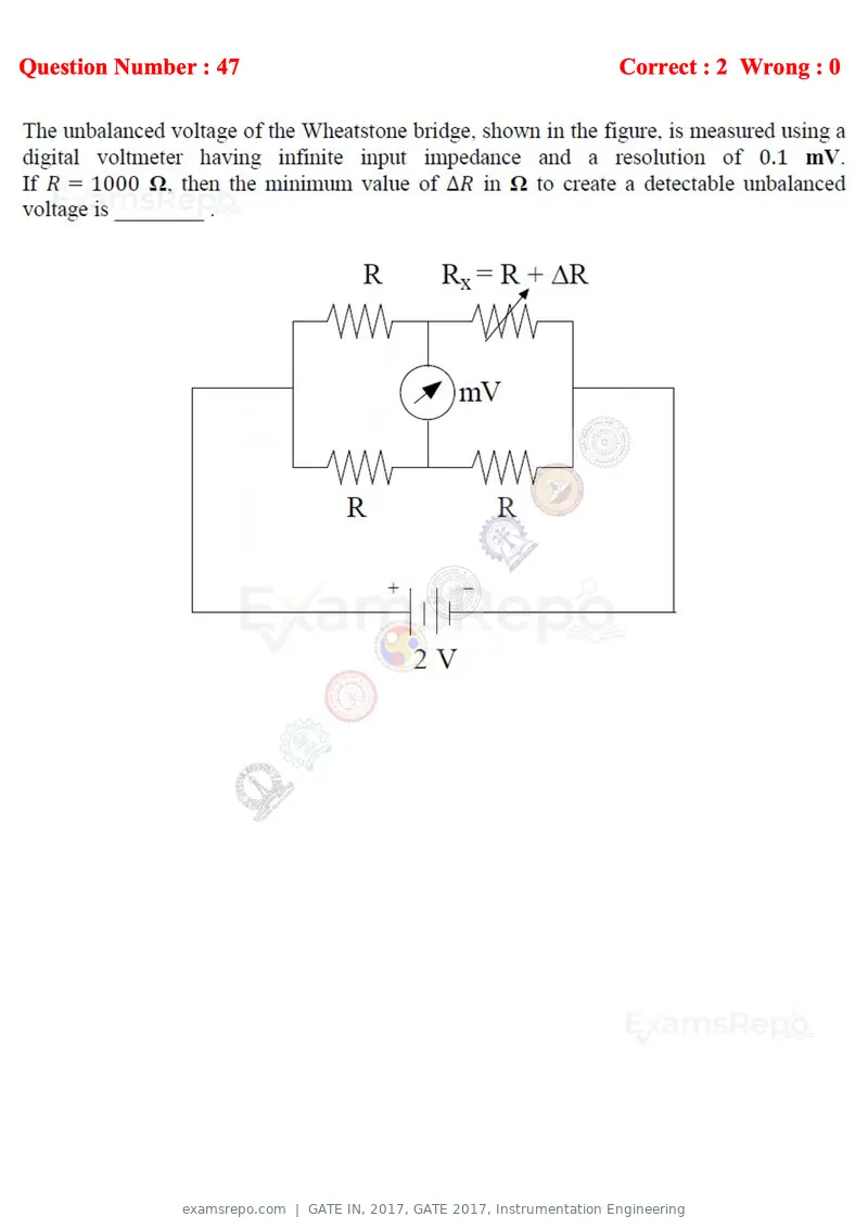 GATE IN 2017 question paper, GATE 2017, Instrumentation Engineering, page 19 of 28