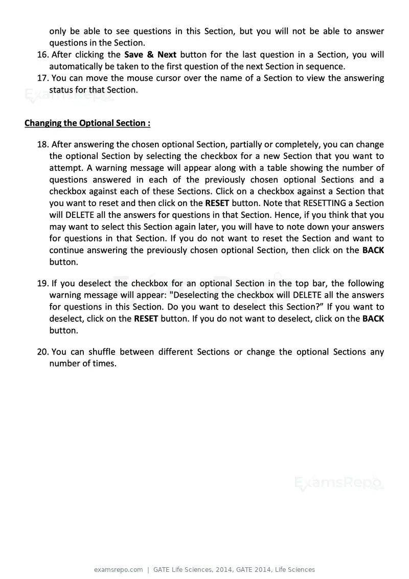 GATE Life Sciences 2014 question paper, GATE 2014, Life Sciences, page 3 of 33