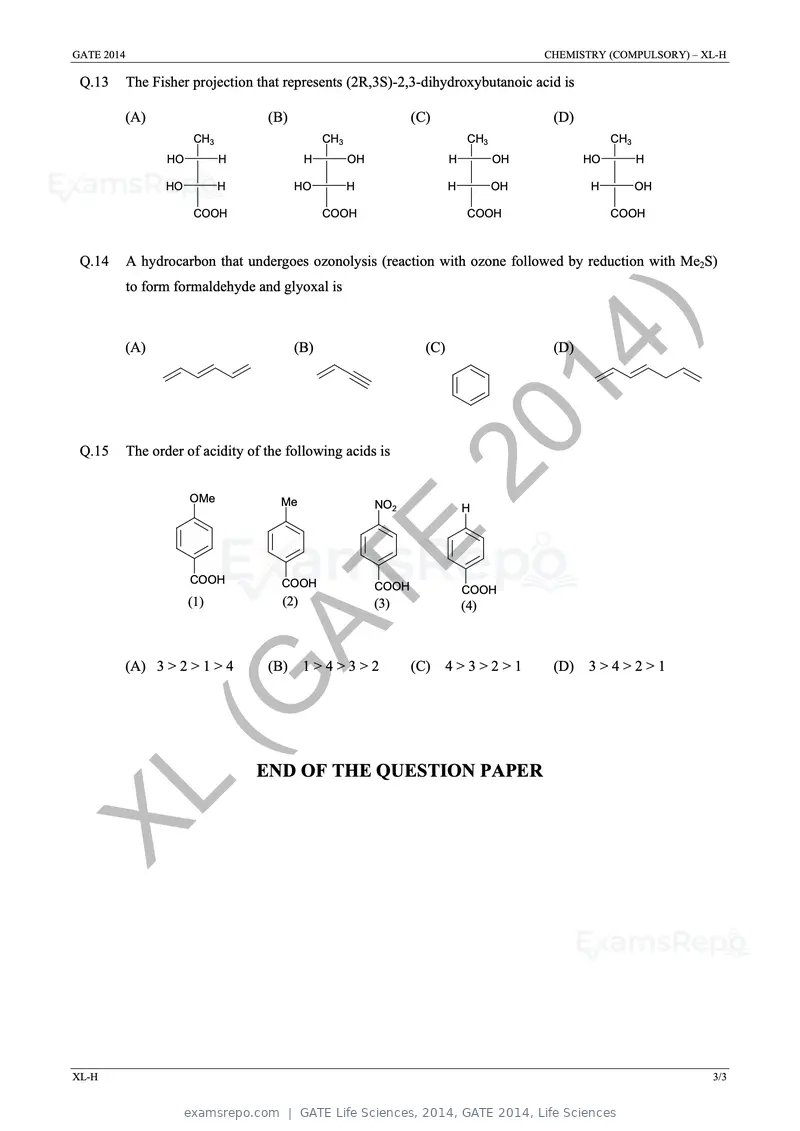 GATE Life Sciences 2014 question paper, GATE 2014, Life Sciences, page 9 of 33