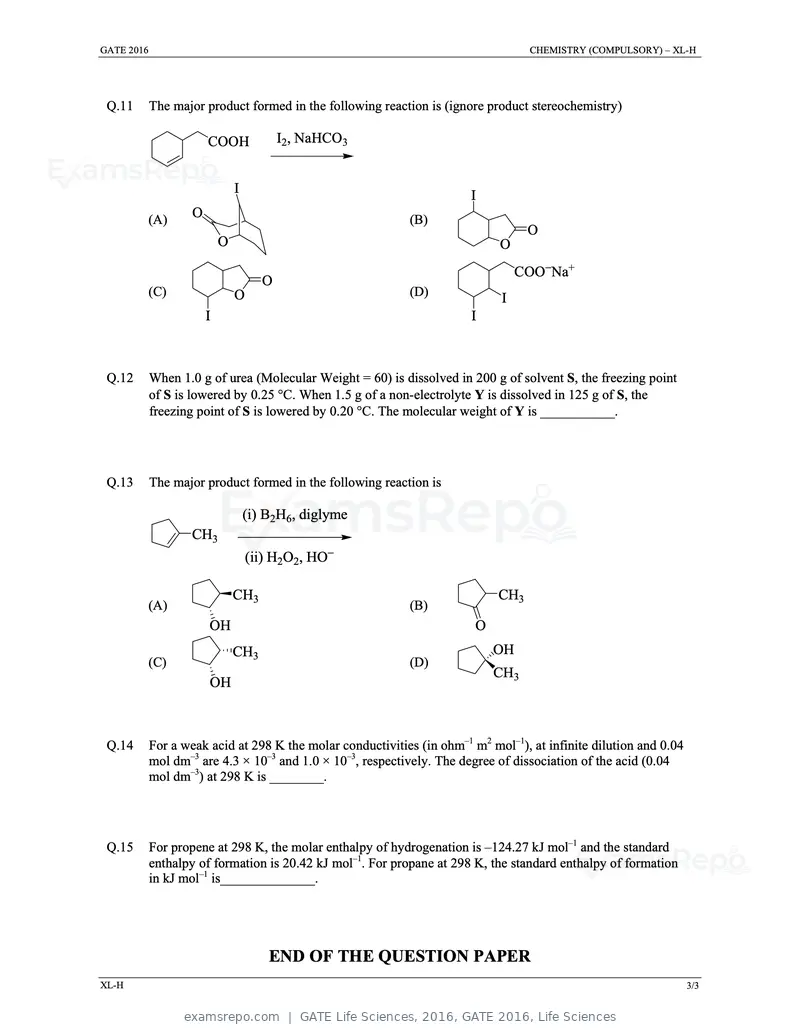 GATE Life Sciences 2016 question paper, GATE 2016, Life Sciences, page 6 of 31