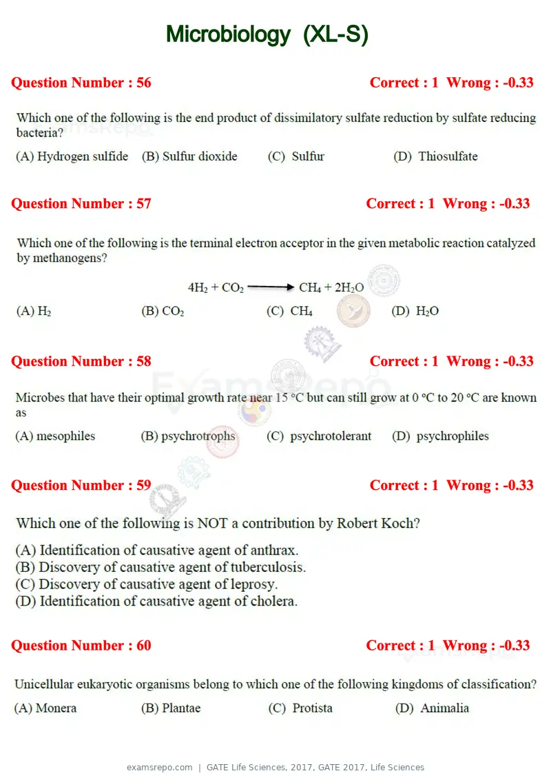 GATE Life Sciences 2017 question paper, GATE 2017, Life Sciences, page 29 of 59
