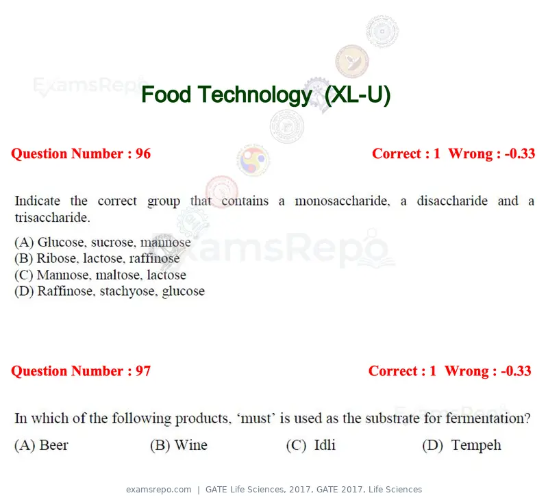 GATE Life Sciences 2017 question paper, GATE 2017, Life Sciences, page 47 of 59
