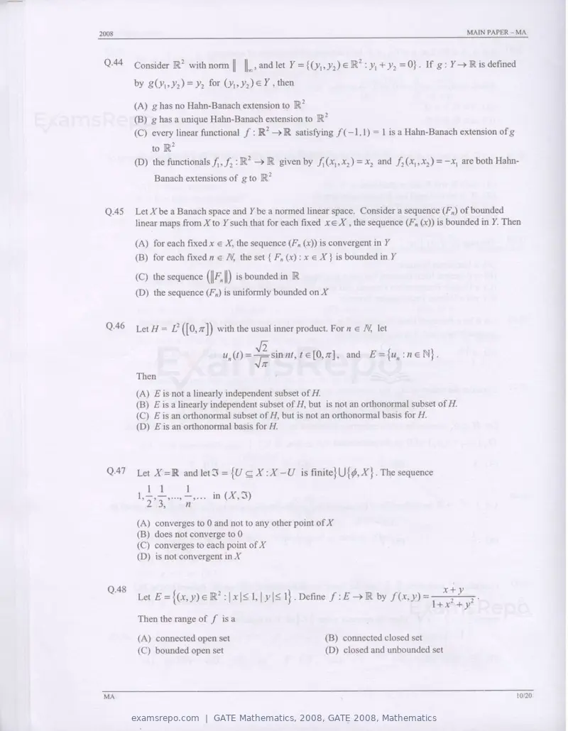 GATE Mathematics 2008 question paper, GATE 2008, Mathematics, page 10 of 16