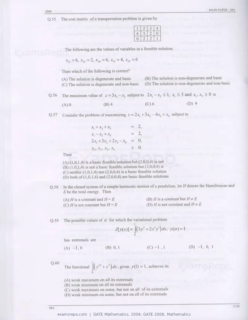 GATE Mathematics 2008 question paper, GATE 2008, Mathematics, page 12 of 16
