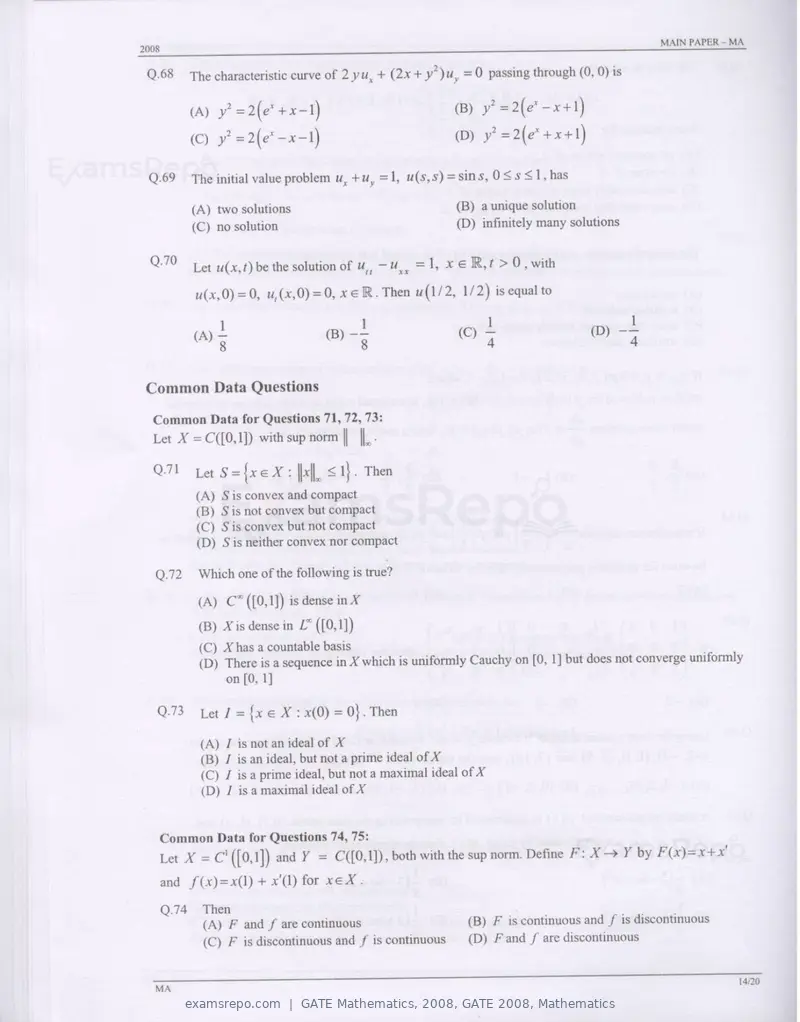 GATE Mathematics 2008 question paper, GATE 2008, Mathematics, page 14 of 16
