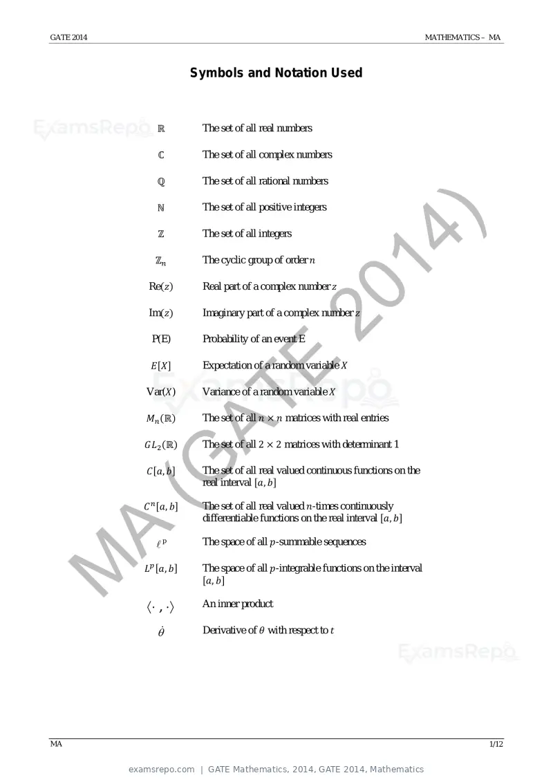 GATE Mathematics 2014 question paper, GATE 2014, Mathematics, page 7 of 19