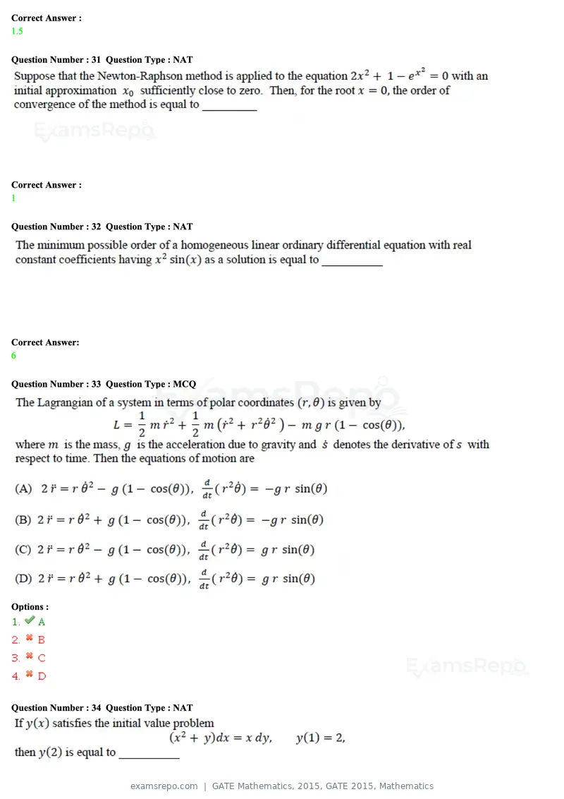 GATE Mathematics 2015 question paper, GATE 2015, Mathematics, page 10 of 19