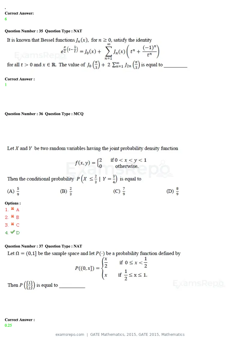 GATE Mathematics 2015 question paper, GATE 2015, Mathematics, page 11 of 19