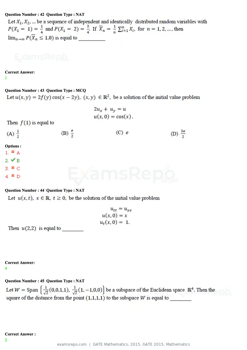 GATE Mathematics 2015 question paper, GATE 2015, Mathematics, page 13 of 19
