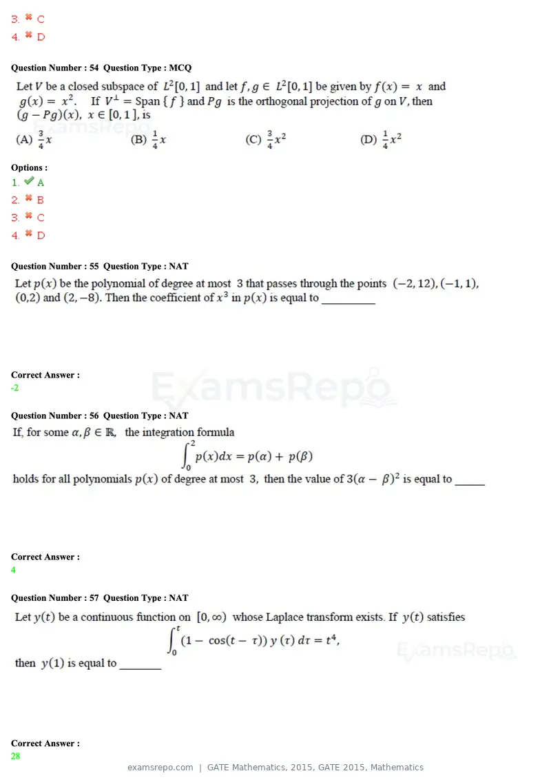 GATE Mathematics 2015 question paper, GATE 2015, Mathematics, page 16 of 19