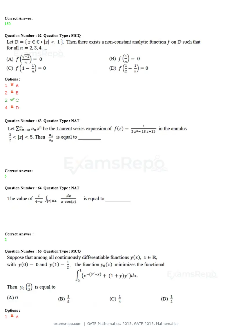 GATE Mathematics 2015 question paper, GATE 2015, Mathematics, page 18 of 19